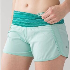 NWT Lululemon brand new Run Times Shorts in rare green color